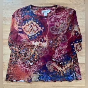 Coldwater Creek Graphic Relaxed Blouse Size XL